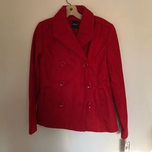RED RAMPAGE PEA COAT NWT